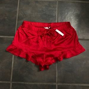 Red silk Victoria’s Secret pajama shorts